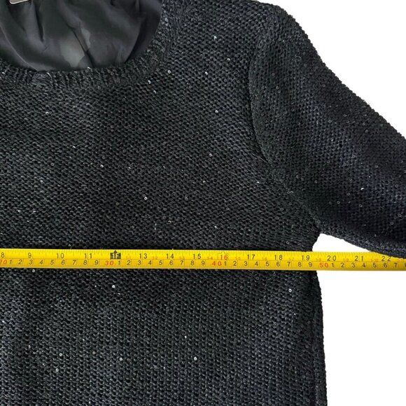 NWT Tunic Sweater Sz. L Black Knit Bows Layered Sequin Whimsigoth Gothic Witch - Picture 6 of 11